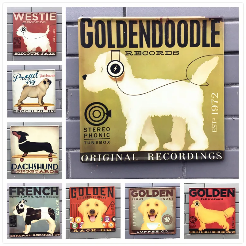 

PET Dog Vintage Metal Tin Signs, Wall Stickers, Bar, Pub, Home, Wall Decor, Art Painting, Festival Decoration Tools, 30x30cm
