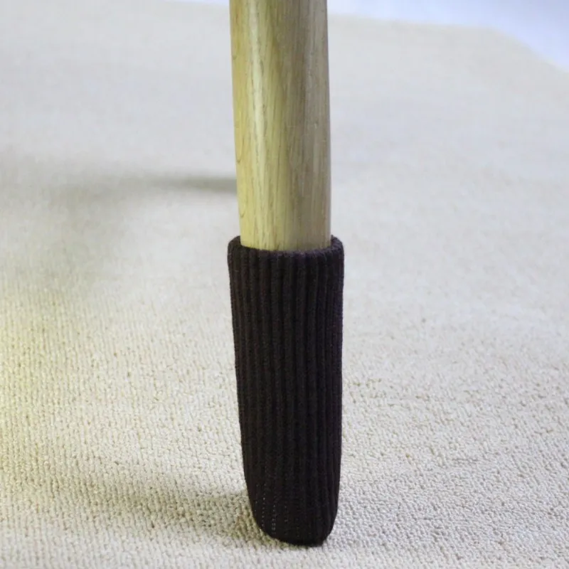 4 Pcs ถักเก้าอี้ขาถุงเท้าเฟอร์นิเจอร์ตารางฟุตขาป้องกันครอบคลุมชั้นป้องกันแผ่นค่าเฉลี่ยลดเสียงรบกวน4*11