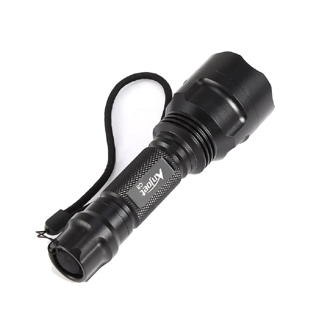 Anjoet C8 Tactical Flashlight Green Red White LED Light XM-L T6 2000 Lumens 1 Mode Aluminum Torch lamp 18650 Hunting Fishing