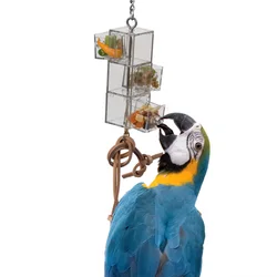 CAITEC Bird Toys Three Drawer Stack Tough Durable Bite Resistant Foraging for Medium or Large Size Parrots