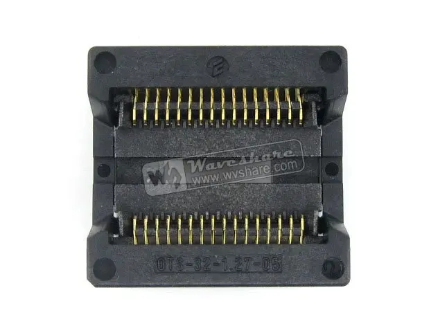 

Waveshare OTS-32-1.27-05 Enplas IC Test Socket Programming Adapter 9.53mm Width 1.27mm Pitch for SOP32 SO32 SOIC32 Package