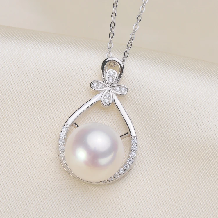 

3Pcs/Lot Oval Waterdrop Shape Design Pearl Pendant Holder S925 Sterling Silver Pendant Jewelry Findings Silver&Gold Color