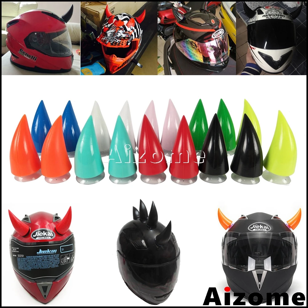 1x Motocross Off Road Racing Helmet Horns Capacete Decoration Demon Horns Motorcycle Biker Helmet Horns Devil Suction Horns