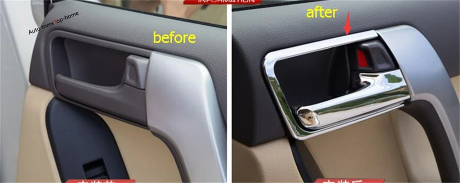 

Inner Door Handle Clasing Bowl Cover Trim Fit For Toyota Land Cruiser Prado FJ150 2014 2015 2016 2017 ABS Car Accessories