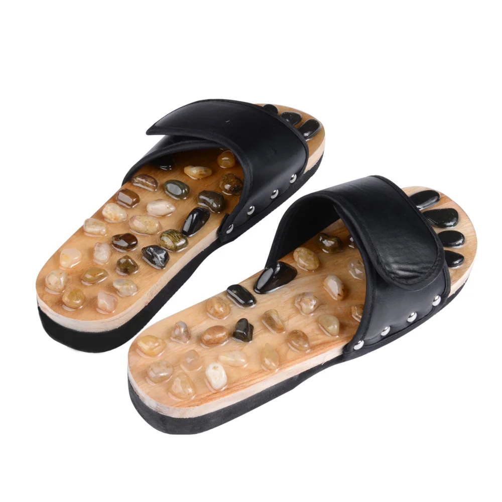 

Foot Massage Slippers With Pebble Stone Reflexology Health Care Blood Activating Acupuncture Shoes Massage Slippers