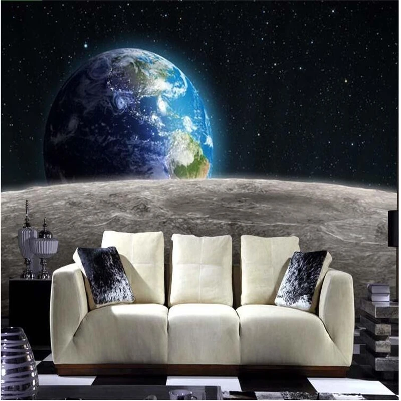 Modern 3D Photo Wallpaper Star Earth Universe Moon Large Mural Painting for Living Room Restaurant TV Backdrop Wall Decor