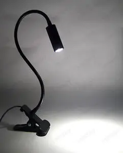 3W LED comodino lampada da lettura morsetto Clip ON OFF Office studio Room Light Black