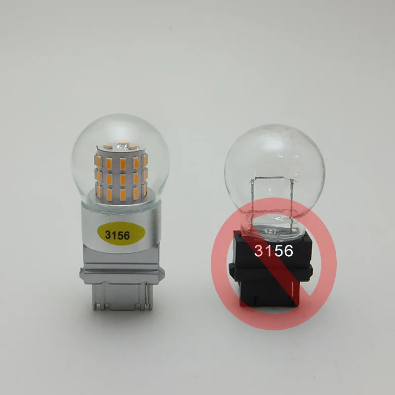 AMYWNTER P27/7W 3157 Led car-styling Dual Light Function 3156 Amber Yellow White Brake bulbs Red