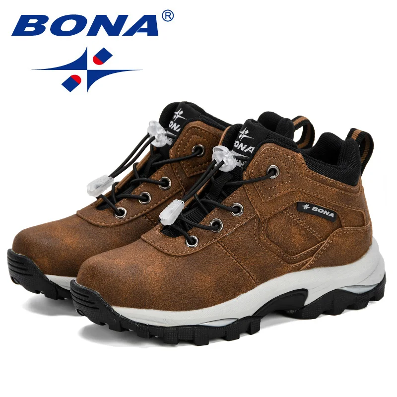 BONA-Baskets en cuir synthétique pour garçons et filles, chaussures de sport confortables et décontractées pour enfants