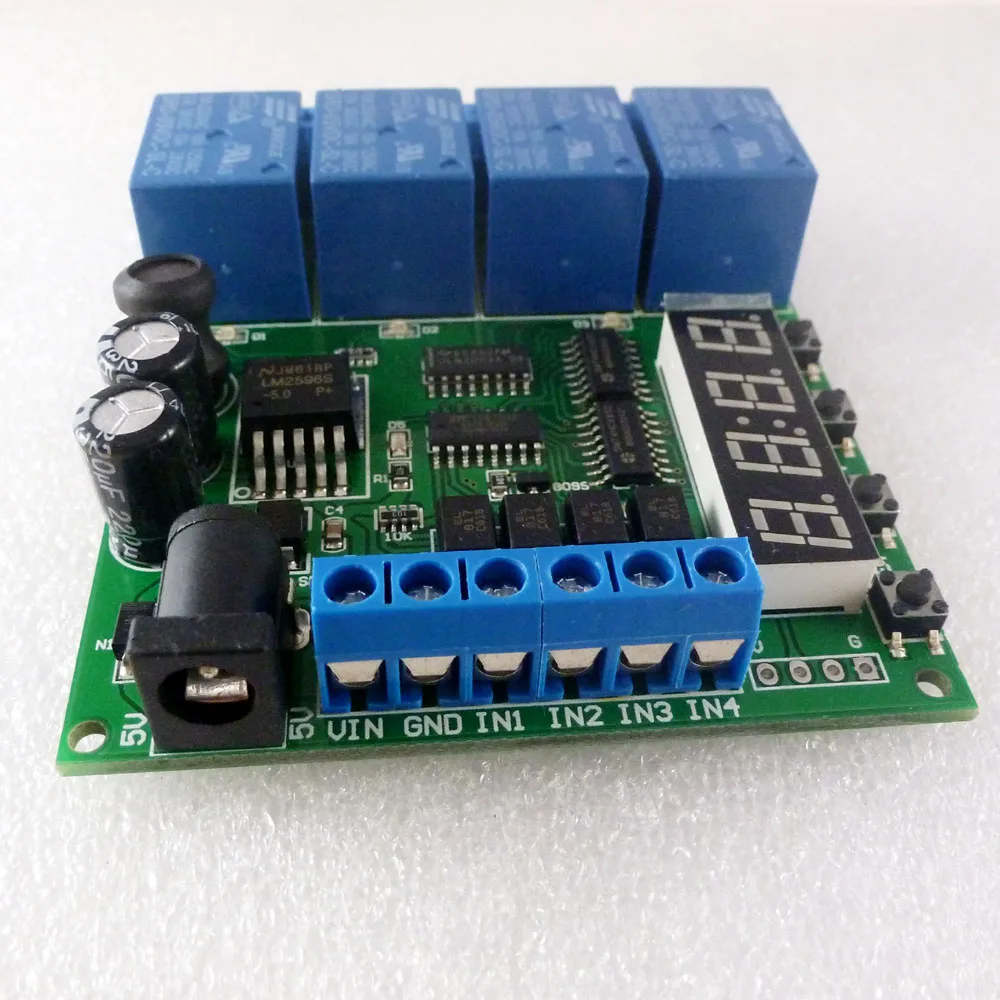 CE007 DC 12V 4 Channel Multifunction Cycle Delay Timer Relay Module for Timing Loop Interlock Self-locking