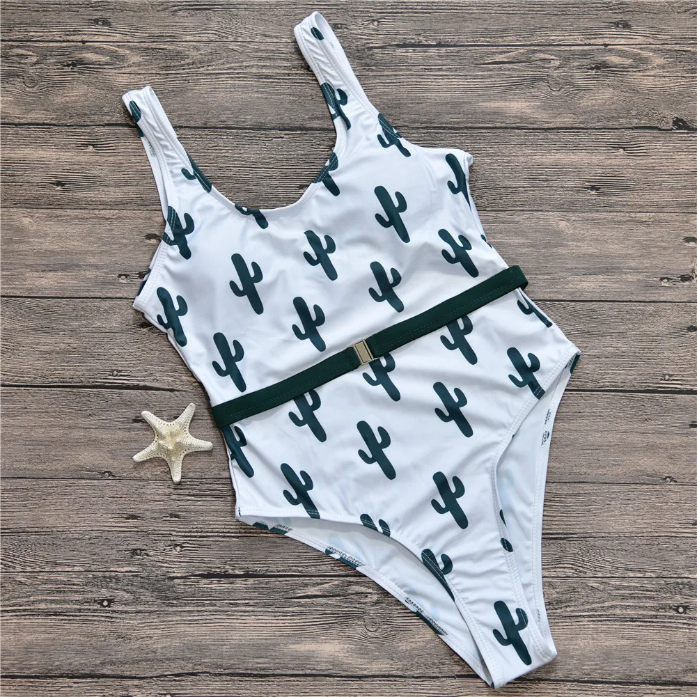 Cactus Sexy One Piece Swimsuit Female Swimwear Women Push Up Bikinis Bathing Suit Beach Jumpsuit Swim Suits 2019 Summer New