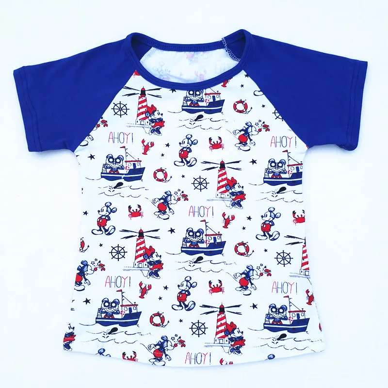 

Baby Girls Summer Raglans Children Girls Sailing Boat July 4th Top Raglans Children AHOY Cotton Top Boutique Top Raglans