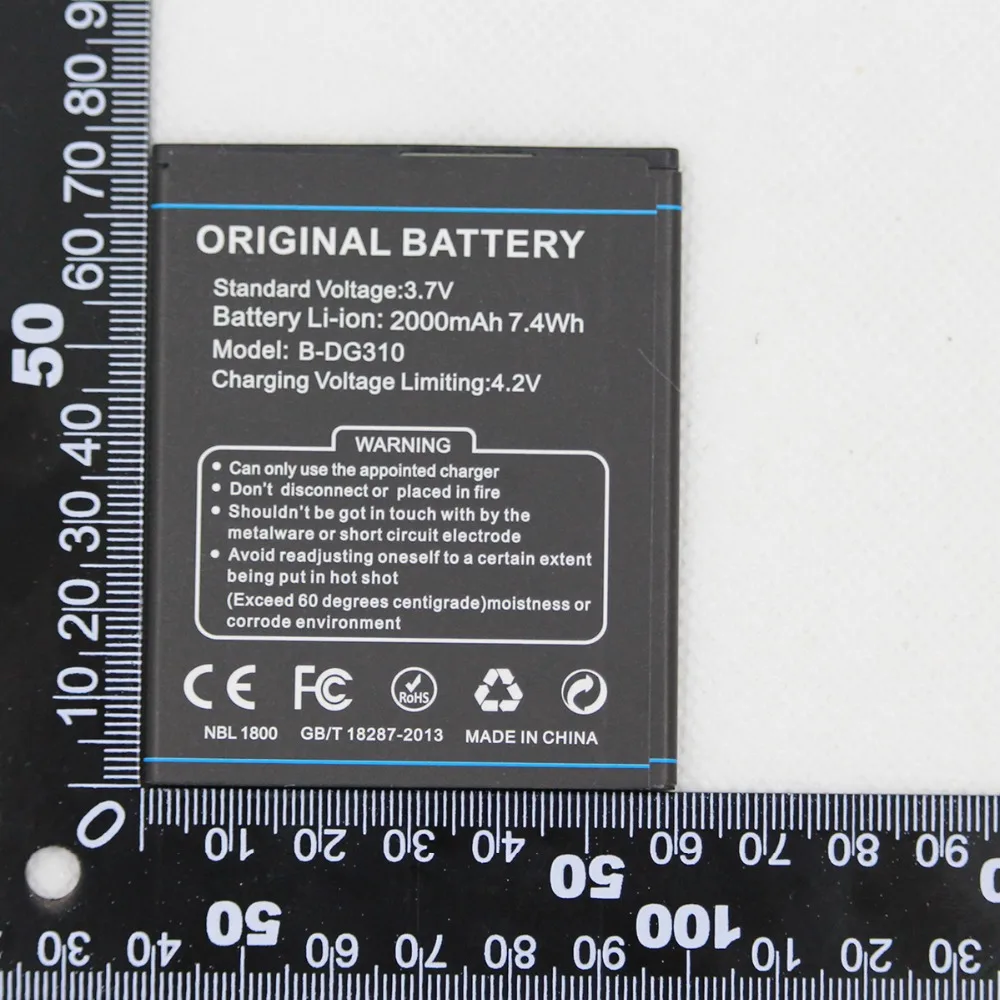 20pcs/lot ISUNOO Mobile Phone internal replacement battery B-DG310 for DOOGEE DG310 B DG310 2000mAh Smartphone internal battery