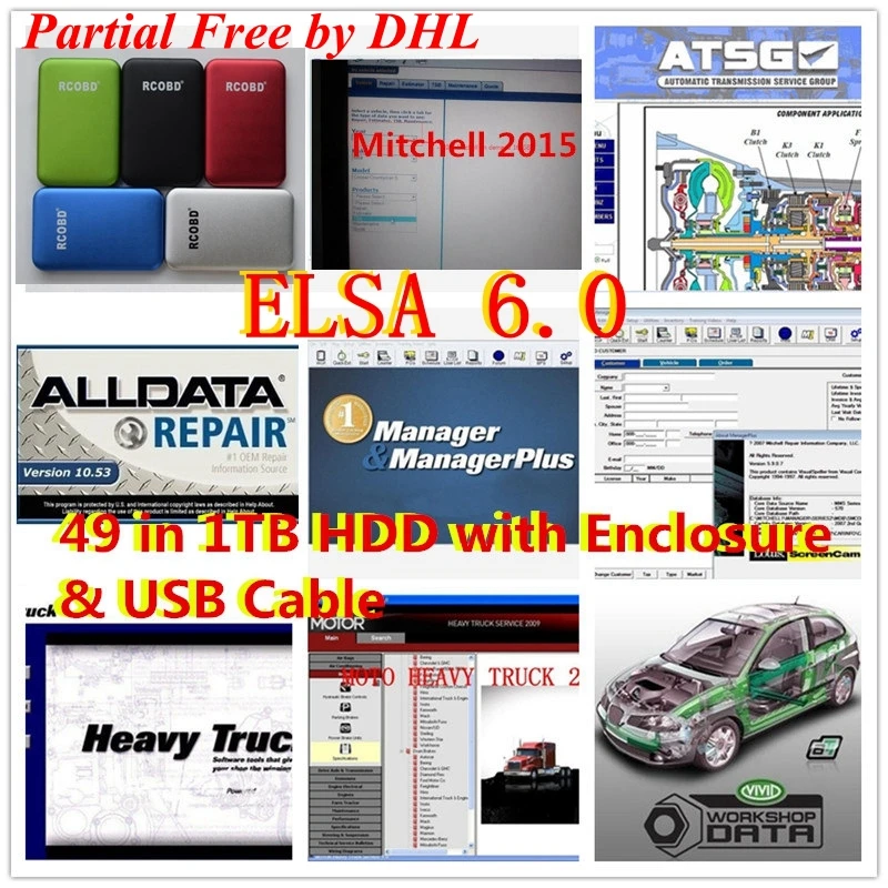 

Alldata 10.53 Mit-chell Ondemand 2015 ATSG 2012 Vividshop Heavy Truck E.lsa 6.0 manager+ 49 in 1tb HDD auto repair software