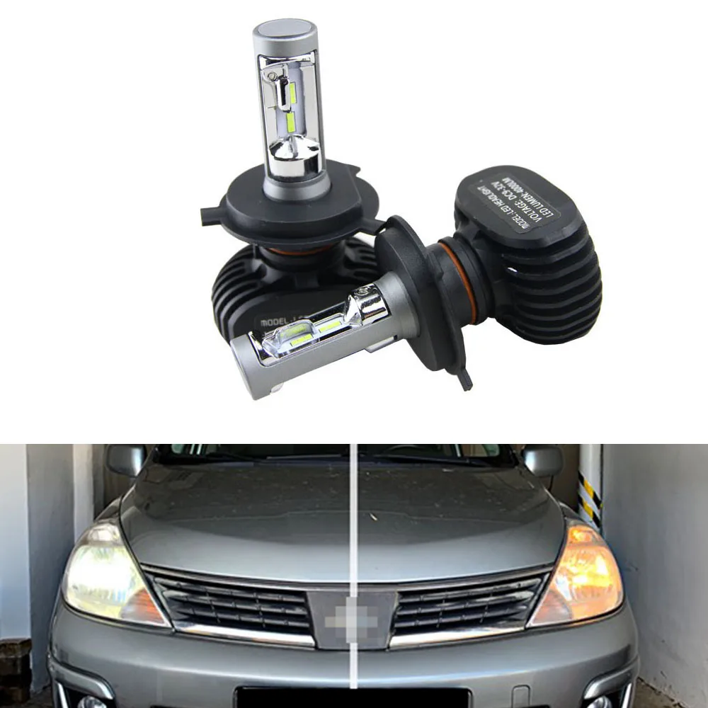 High Power 50W 8000LM LED Tip Headlight Kit Low beam For Nissan Tiida 1st. Gen. C11 (2008) H4 9004 HB2