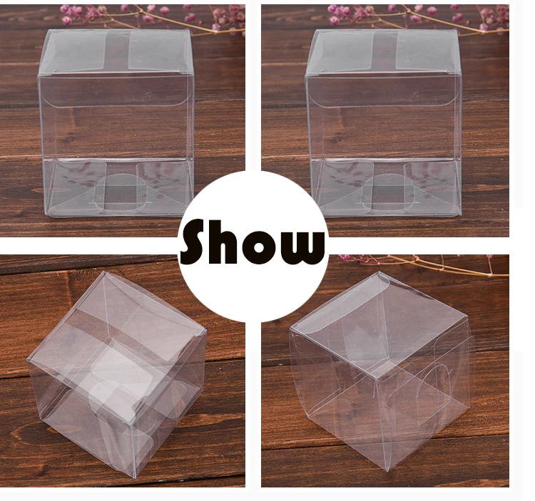 5*5*5cm PVC square transparent/frosted plastic candy Gift boxes packing souvenir box Wedding Party Supply 50 Pieces/lot