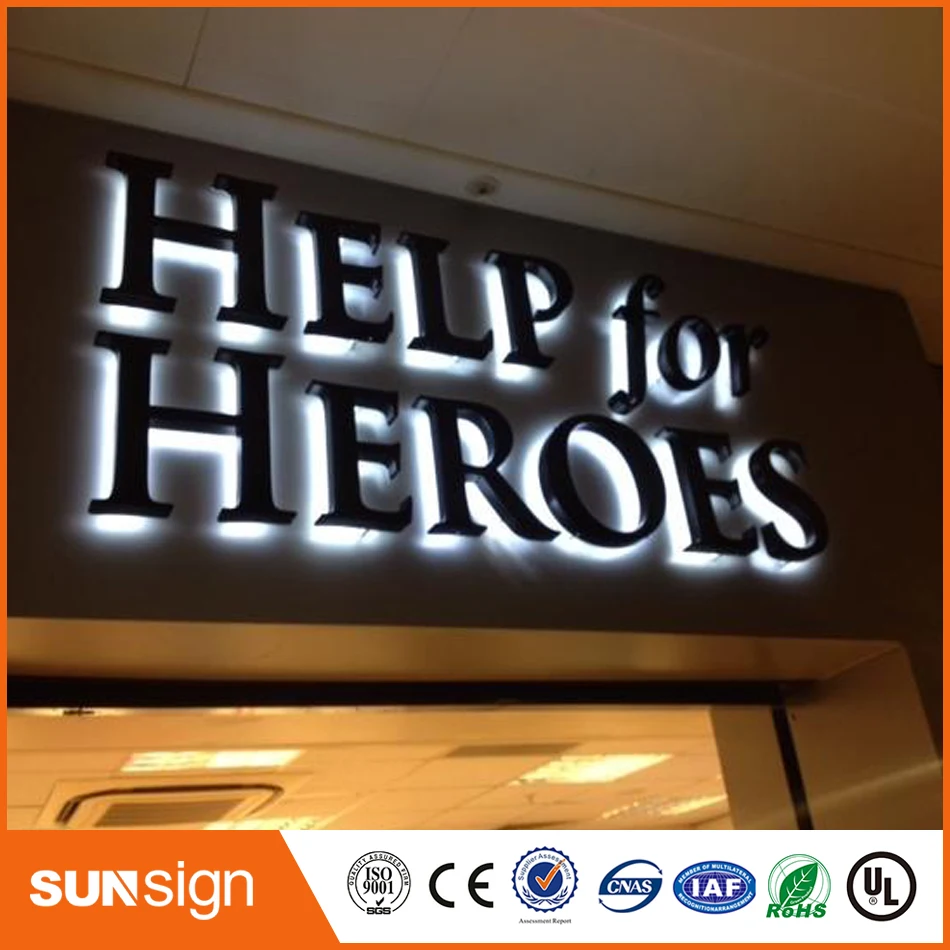 Custom  stainless steel LED Backlit letters signs