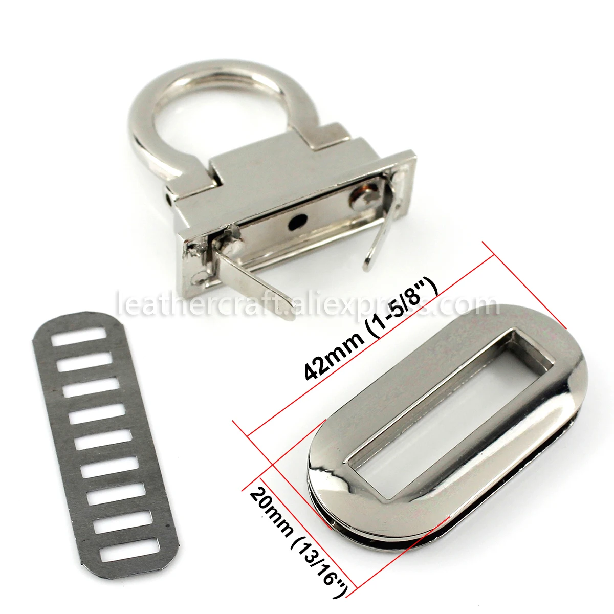 1x Metall-Taschenverschluss Ovaler Klappverschluss Schnallen Druckverschluss Lederhandwerk Damen-Taschenzubehör Geldbörsen-Handtaschen-Accessoires – Detail 1