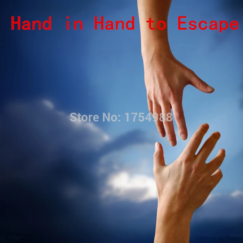 

hand in hand to escape the chamber Real escape game props of human bridge intresting and magic body bridge of Takagism game