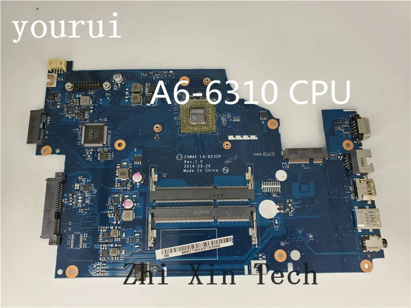 

yourui NBMLF11004 NB.MLF11.004 Z5WAE LA-B232P For Acer Aspire E5-521 Laptop Motherboard with A6-6310 CPU DDR3 Test ok