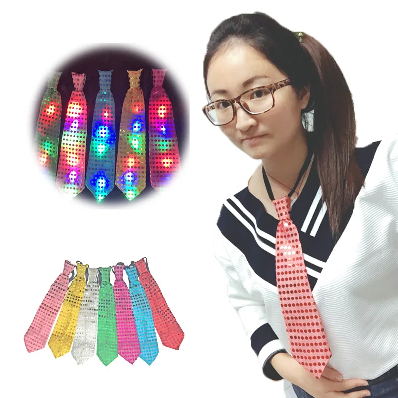 

2018 Costume Leds Led Clothes Led Neck Tie Luminous Mixcolor Flashing Fashion Party Wedding Dancing Stage Glowing Ties Hot Sale