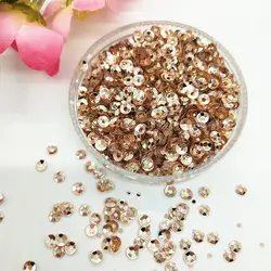 40g(11000pcs) 3 millimetri Champagne Profondo Di Coppa Paillettes Rotondo Paillette Da Sposa, accessori FAI DA TE di Rosa-Oro Unghie Artistiche Coriandoli