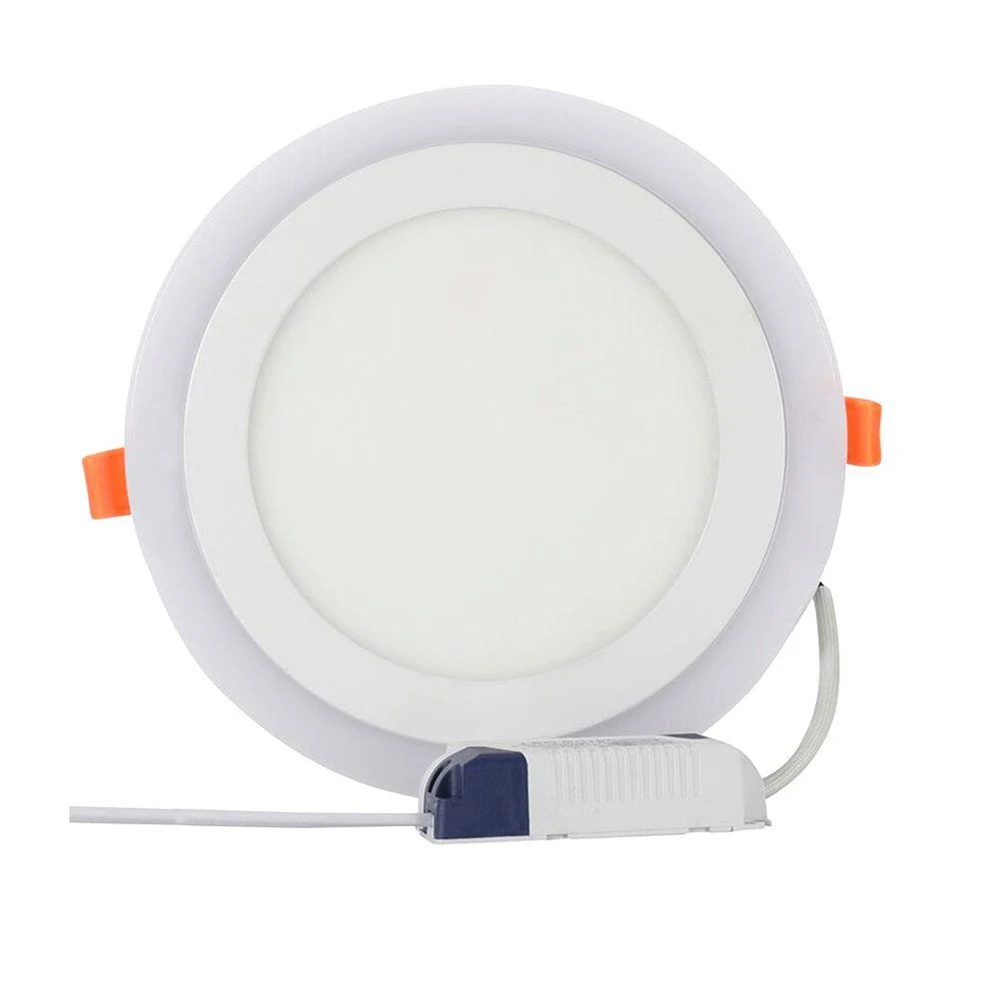 Imagem -04 - Ultra Fino 6w 16w 24 Redonda Escondida Dupla Cor Conduziu a Lâmpada do Painel Branco Fresco Mais Azul Vermelho Rosa Verde Luzes de Teto Downlight