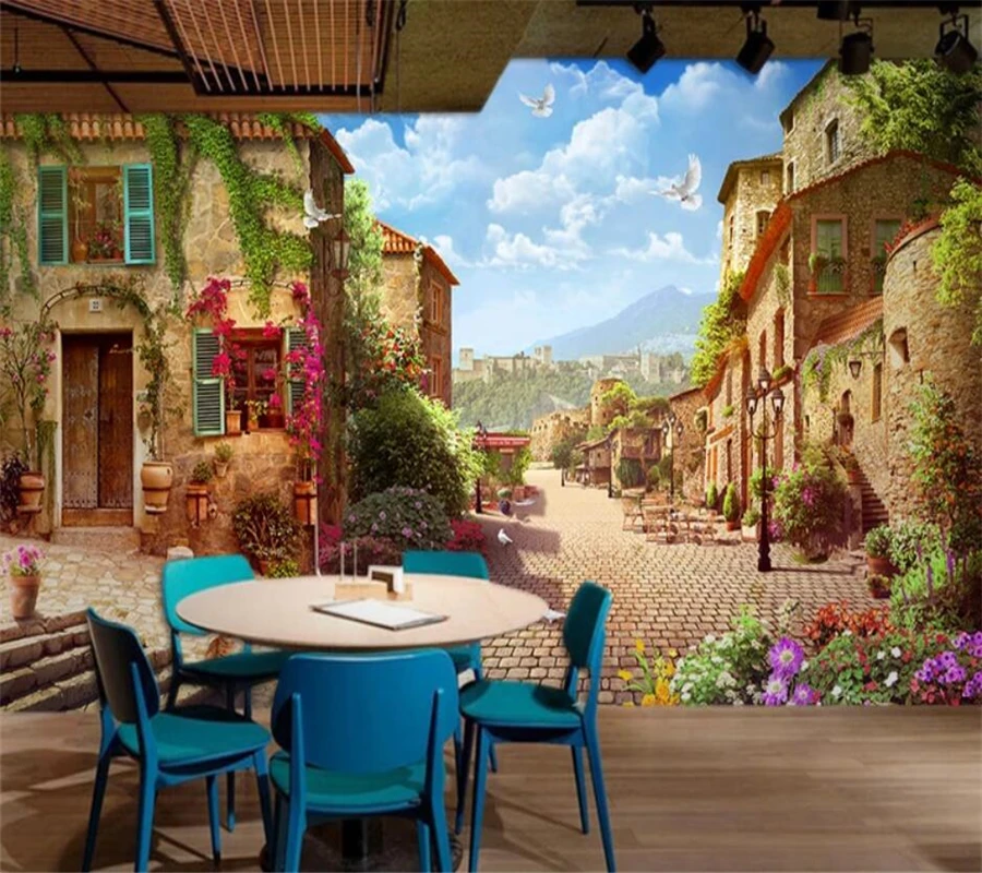 

beibehang Custom wallpaper 3d photo mural retro European landscape background wall living room bedroom papel de parede wallpaper