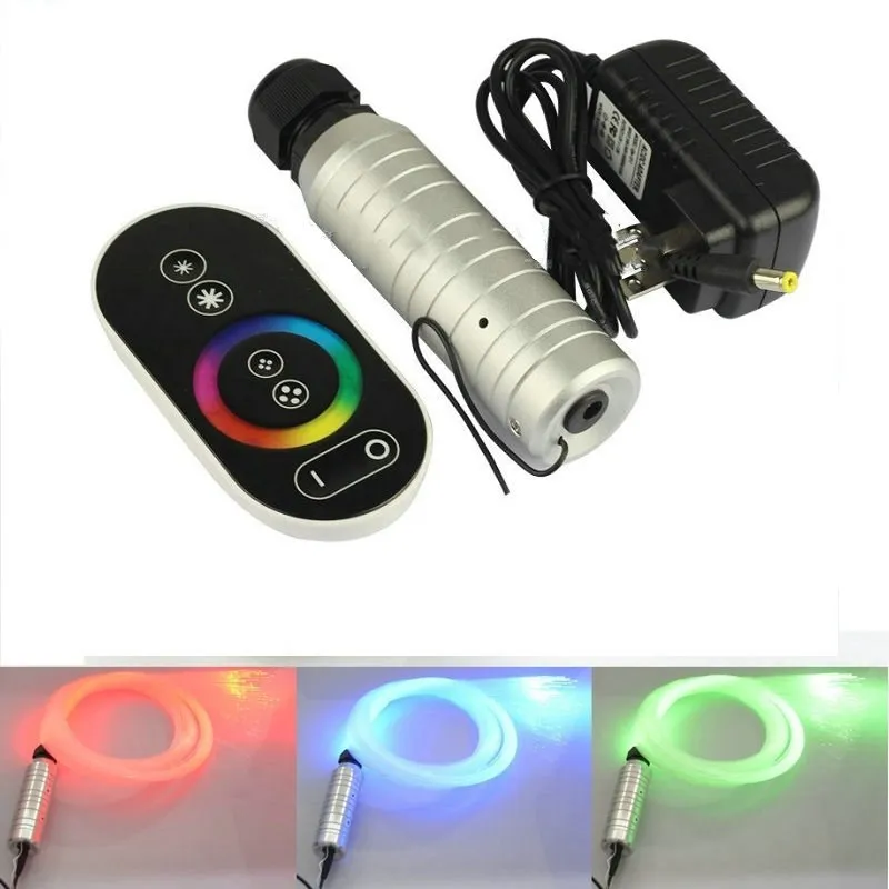 

RF touch Remote controlled DC12V 6W RGB LED Fiber Optic driver light Engine Device RGB f/car Star DIY Ceiling decor Multicolor