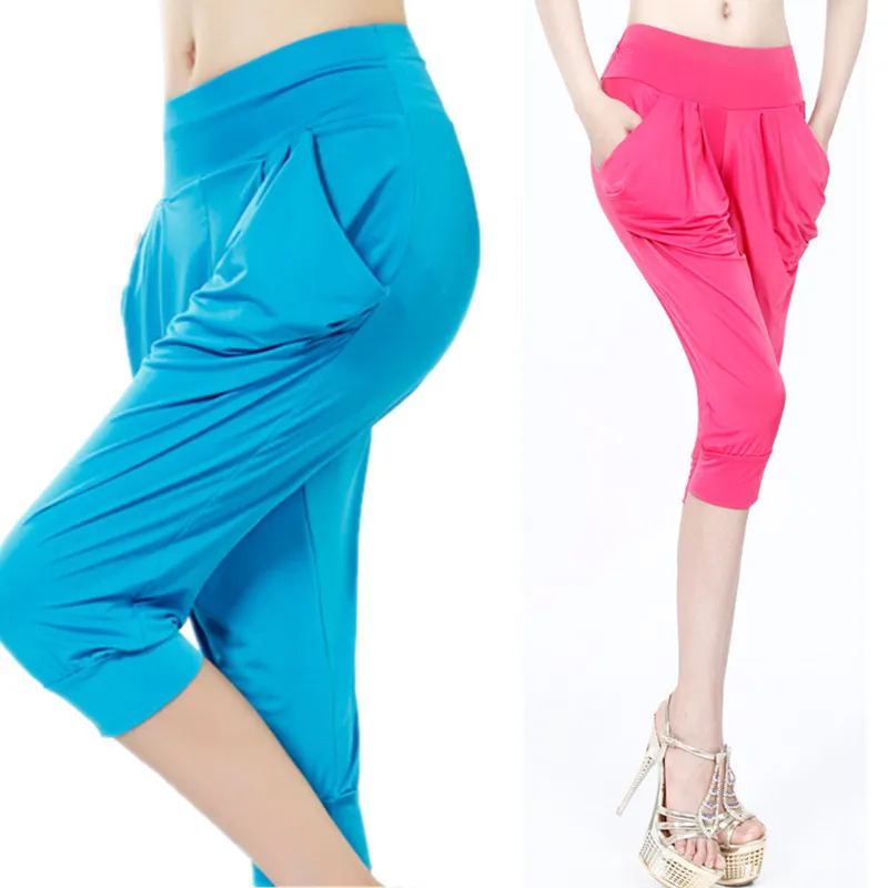 2024 summer new Silky high quality fashion cool ice silk Candy colors harem pants woman pants