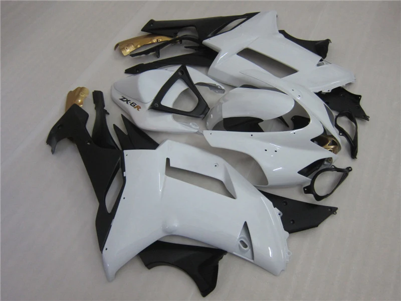 Hot fairings for Kawasaki ZX6R fairing kits 2007 2008 white black gold motorcycle parts ZX-6R 07 08 Ninja 636 CS17