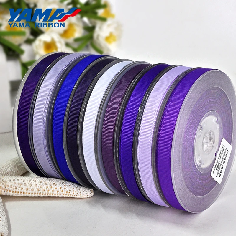 YAMA Solidna wstążka rypsowa 6 9 13 16 19 22 mm 100 jardów Niebieski Fioletowy Diy Dress Dekoracyjne pakowanie prezentów Wstążki do pakowania prezentów
