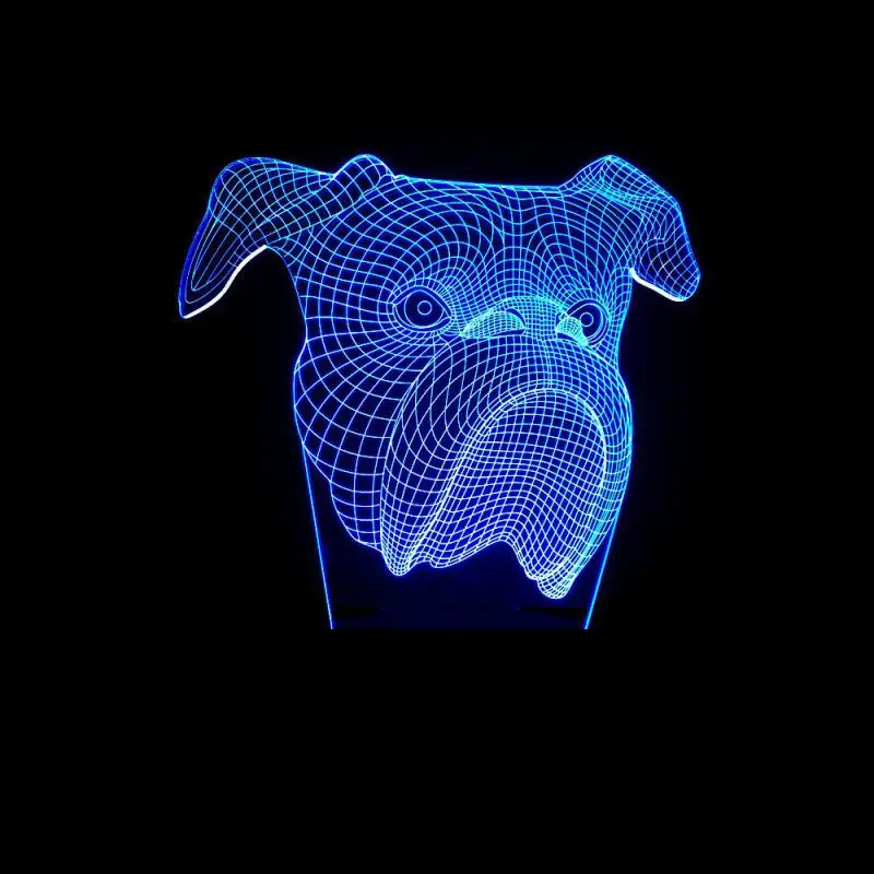 Dog Modeling 3d  Home Lighting Desk Lamp Colorful Touch Nightlight Habba Dog Head 3d Desktop Setting Small Table Lamp