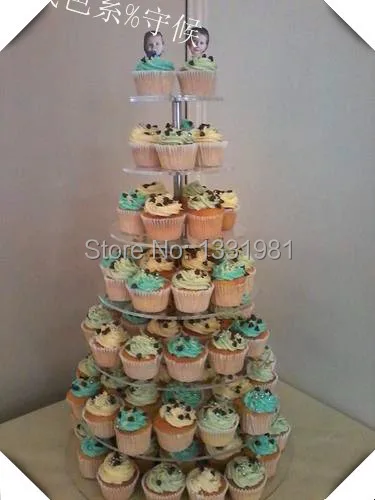 Hot Sale ! 7 Tier Round Wholesale Cardboard Cupcake Stand free charge of delivery cost