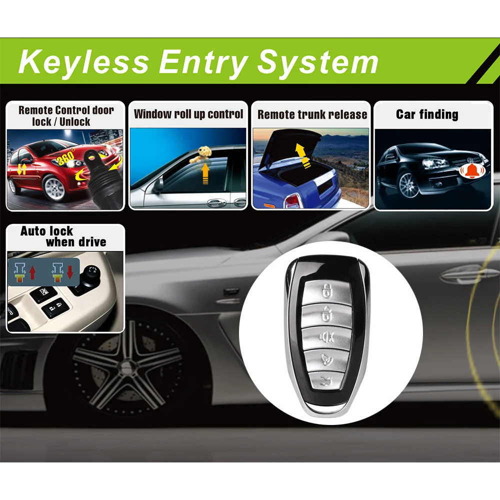 Universal Keyless Entry System Car Alarm Systems Auto Remote Central Kit Door Lock  Central Locking with Remote Control