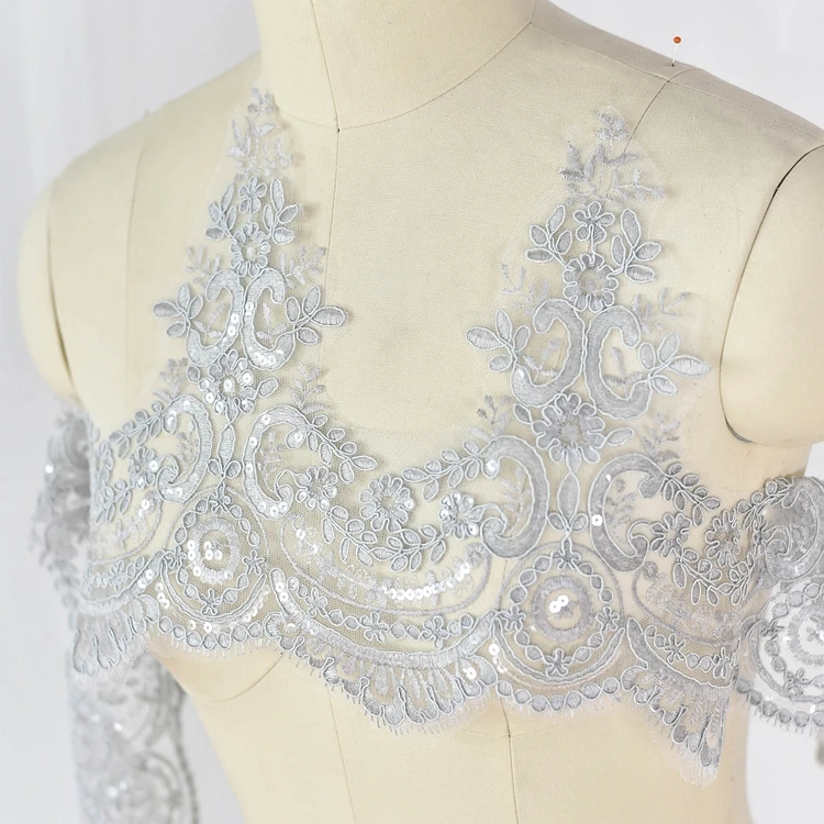 3 Yards/Lot 14 Farben Auto Knochen Stickerei Stoff Pailletten Spitze Trim Für Handgemachte DIY Kleidung Hochzeit Kleid Schleier 24CM Zubehör – Detail 13
