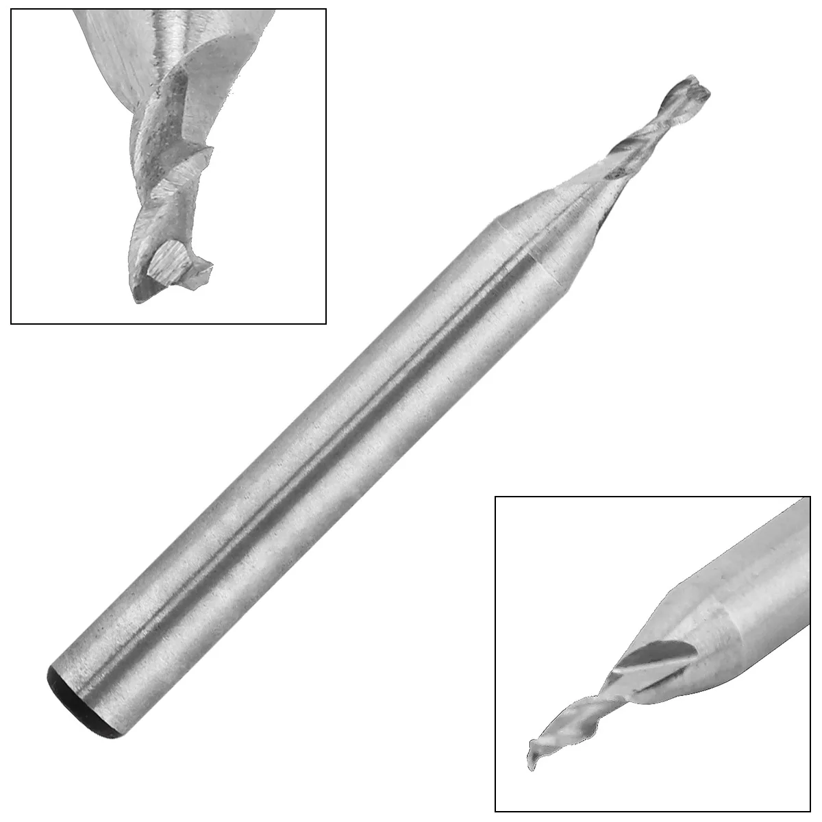 2mm 2 Flute HSS End Mill Cutter with Super Hard Straight Shank for CNC Mold Processing