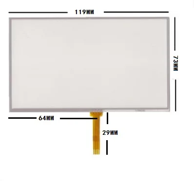 

Новый 5-дюймовый 4-проводной резистивный 119*73 совместимый навигатор XWT938 Сенсорная панель 119 мм * 73 мм