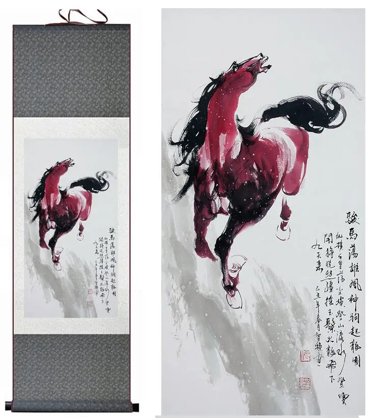 Free shipping Top quality  traditional Chinese Art Painting Home Office Decoration Chinese painting horse picture