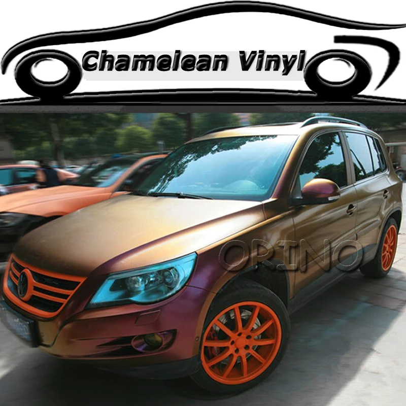 High Quality 3D Carbon Fiber Vinyl Chameleon Wrapping Film Purble To Bronze 3D Chameleon Wrap With Air Bubble Free 1.52*30m/Roll