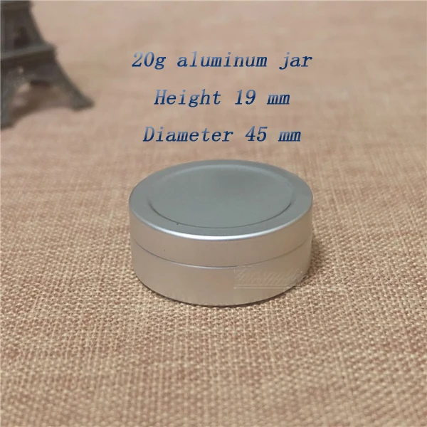 50pcs/lot Capacity 20g (45*19mm) aluminium cream jar,Aluminum Jar ,can use for packing Can be printed logo