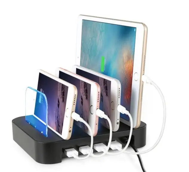 

4 Ports USB Hub Universal Multi Device Charging Station Fast Charger Docking 24W for iPhone iPad Samsung Galaxy LG Tablet PC