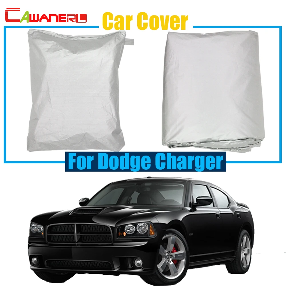 Cawanerl Auto Car Cover Anti UV Outdoor Rain Snow Sun Resistant Cover For Dodge Charger