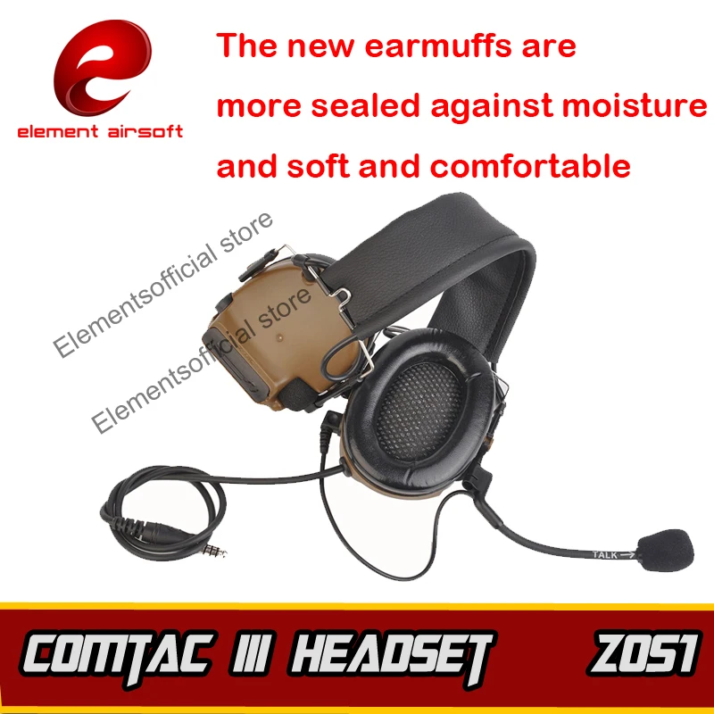 Z-TAC Tactical Comtac III Headset Z-tactical Softair Airsoft Gun ipsc Kenwood PTT Hunting Arsoft Headphone Earphone For Shooting