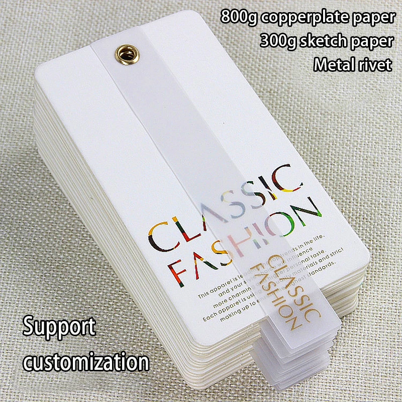 customized clothing 800g copperplate paper  300g sketch paper tags cloth printed hang tag swing OEM hang tags labels