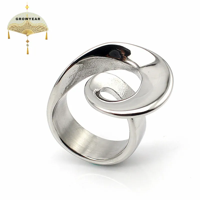 Ring Fashion Jewelry 2017 Novel Stainless Steel Irregular Ring Women Silver Color Cocktail Party Finger Ring