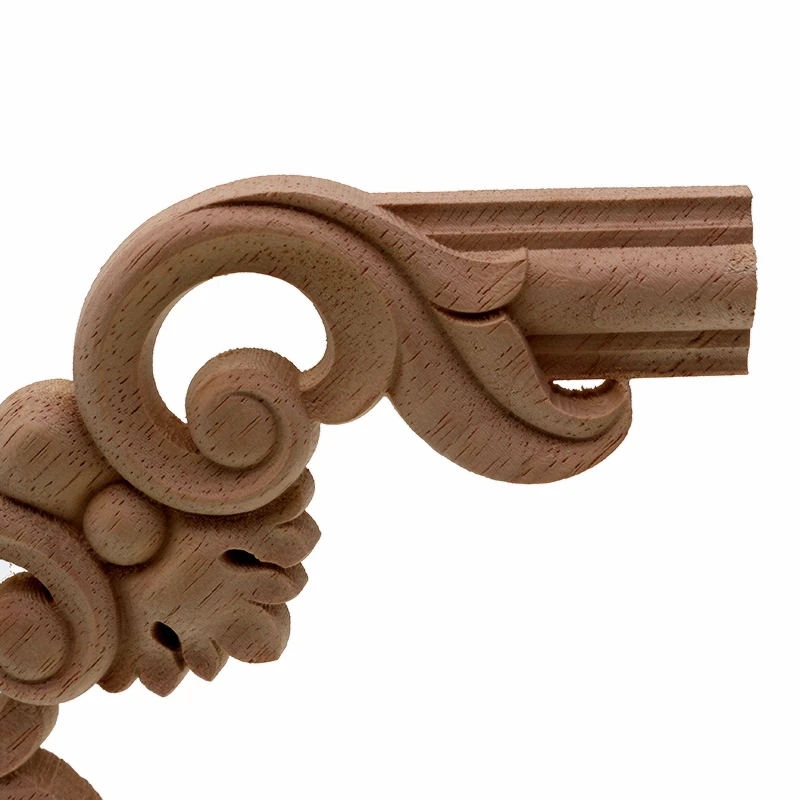 VZLX Antique Decorative Wood Appliques For Furniture Decor Cabinet Door Irregular Wooden Mouldings Flower Carving Figurine image 5