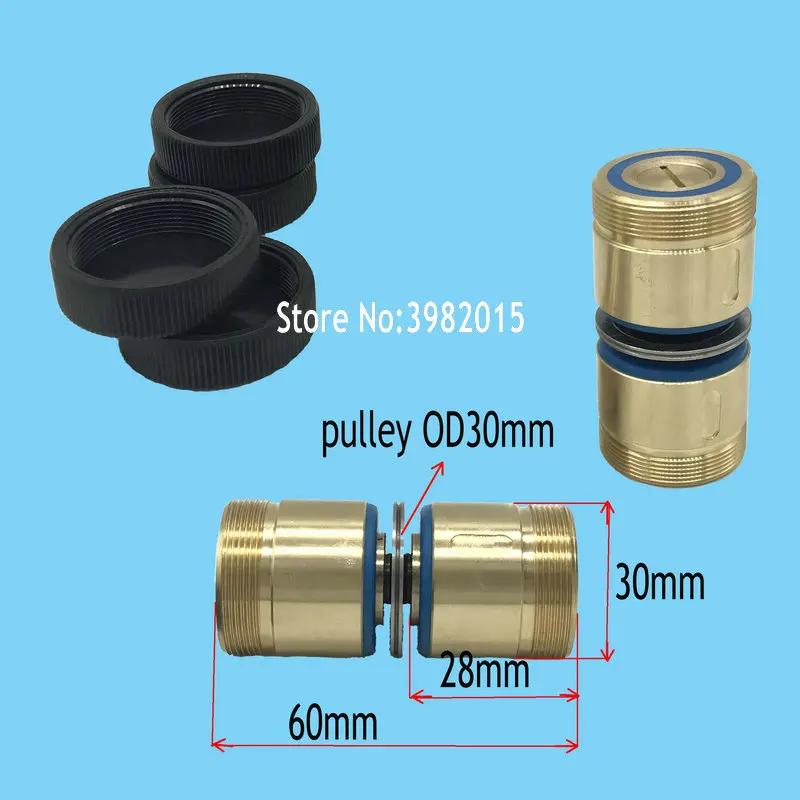 Wire Cut Copper Pulley Roller 126 OD30*L60mm Guide Wheel Complete Assembly  for WEDM Wire Cutting Machine