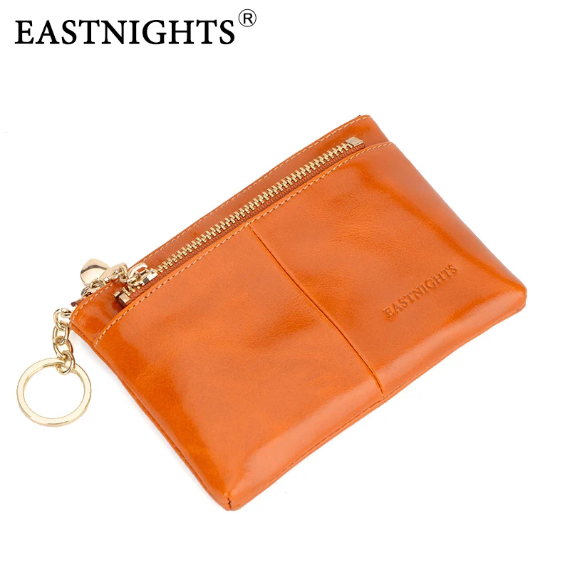 EASTNIGHTS-mini billetera de piel auténtica para mujer, monedero de cuero con cera de aceite, tarjetero para monedas, TW2087