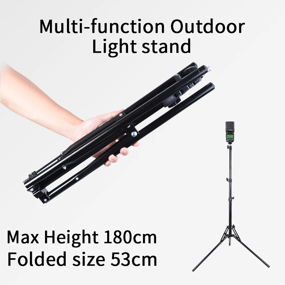 180cm Reverse Fold 4 Section Light Stand Tripod for Photo Studio Flash Softbox LED Video Light Umbrellas Lighting Stand